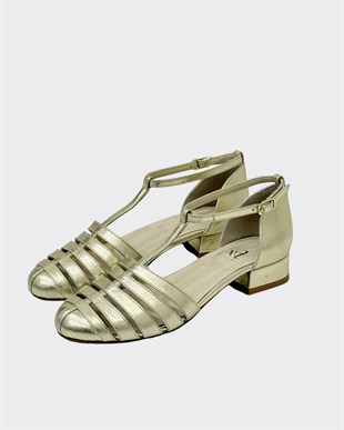 Hakiki Deri 3 Cm Topuklu Tasarım Ayakkabı