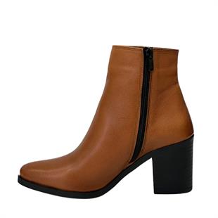 Hakiki Deri 7 Cm Rahat Topuklu Sade  Bot