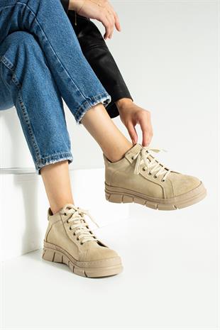 Hakiki Deri Ara Boy 3 Cm Rahat Tabanlı Bot