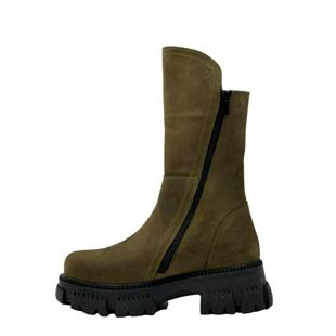 Hakiki Deri Çift Fermuarlı Tasarım Postal