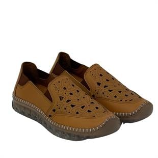 Hakiki Deri Delikli El Yapımı Yumuşacık Tabanlı Rahat Ayakkabı