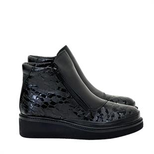 Hakiki Deri Fermuar Detaylı Ortopedik Tabanlı Bot