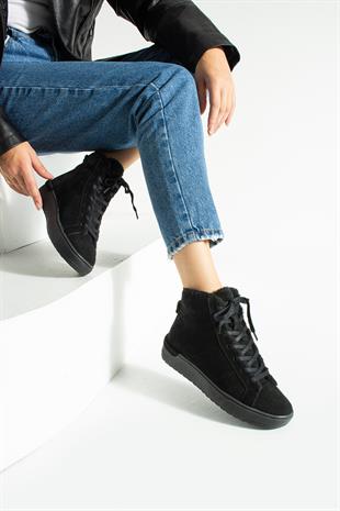 Hakiki Deri İçi Kürklü Araboy 3 Cm Tabanlı Bot