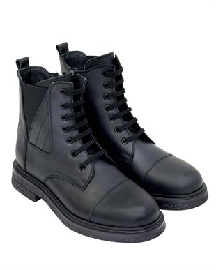 Hakiki Deri Kauçuk Tabanlı Sade Postal