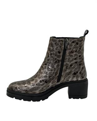 Hakiki Deri Özel Deri Dokulu Kalın Rahat Topuklu Bot