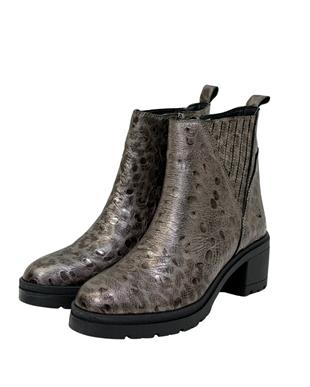 Hakiki Deri Özel Deri Dokulu Kalın Rahat Topuklu Bot