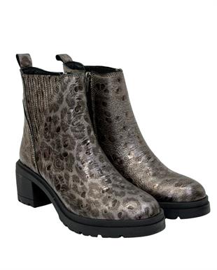 Hakiki Deri Özel Deri Dokulu Kalın Rahat Topuklu Bot