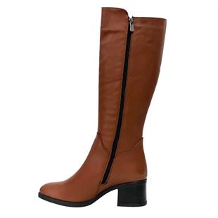 Hakiki Deri Sade 6 Cm Rahat Topuklu Çizme