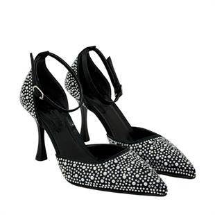 İnci Tasarımlı 9 Cm Topuklu Rahat Stiletto