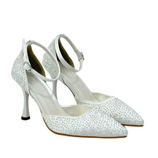 İnci Tasarımlı 9 Cm Topuklu Rahat Stiletto
