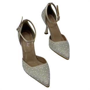 İnci Tasarımlı 9 Cm Topuklu Rahat Stiletto