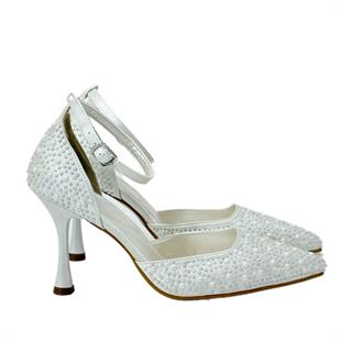 İnci Tasarımlı 9 Cm Topuklu Rahat Stiletto