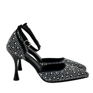 İnci Tasarımlı 9 Cm Topuklu Rahat Stiletto
