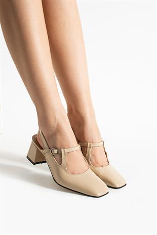 Kare 6 Cm Kalın Topuklu Ayakkabı