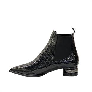 Krokodil Baskı Bilek Boy Tasarım Topuklu Bot