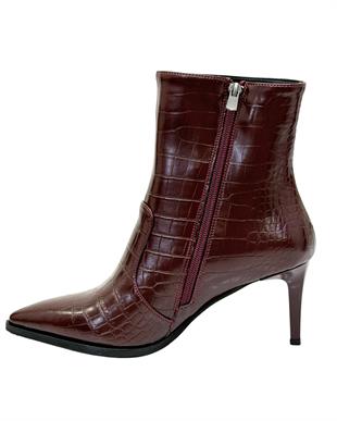 Krokodil Baskılı 7 Cm Rahat Topuklu Stiletto Bot