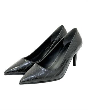 Krokodil Baskılı 7 Cm Rahat Topuklu Stiletto