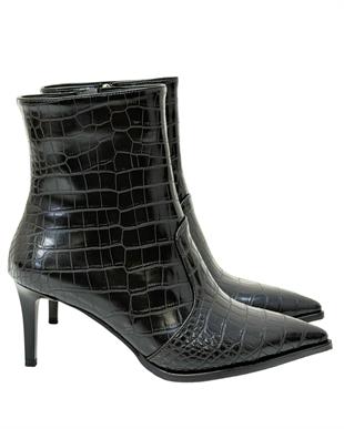 Krokodil Baskılı 7 Cm Rahat Topuklu Stiletto Bot