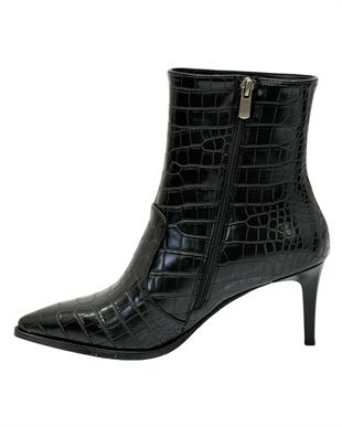 Krokodil Baskılı 7 Cm Rahat Topuklu Stiletto Bot