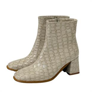 Krokodil Baskılı Kalın Topuklıu Bot