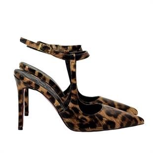 Leopar Bant Detaylı Tasarım Stiletto