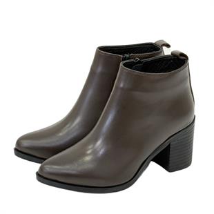 Pantolan Boy Hakiki Deri 7 Cm Rahat Topuklu Sade Bot