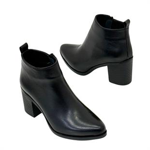 Pantolan Boy Hakiki Deri 7 Cm Rahat Topuklu Sade Bot
