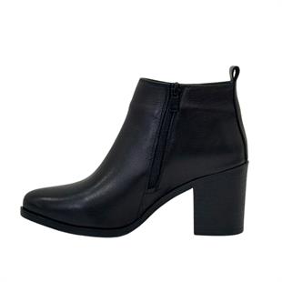 Pantolan Boy Hakiki Deri 7 Cm Rahat Topuklu Sade Bot