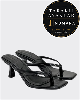 Parmak Arası 7 Cm Rahat Topuklu Terlik