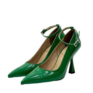 Rugan Bilekten Bağlamalı 9 Cm Topuklu Stiletto