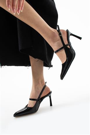 Rugan Tek Bantlı Rahat Topuklu Stiletto