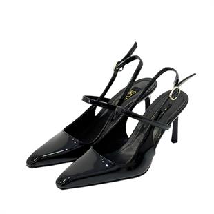 Rugan Tek Bantlı Rahat Topuklu Stiletto
