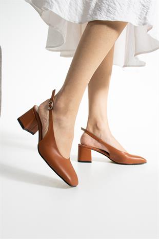 Sade Arkası Açık 6 Cm Rahat Topuklu Ayakkabı