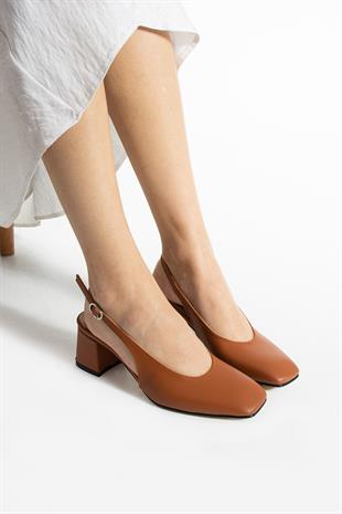 Sade Arkası Açık 6 Cm Rahat Topuklu Ayakkabı