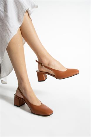 Sade Arkası Açık 6 Cm Rahat Topuklu Ayakkabı