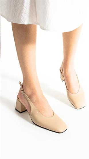 Sade Arkası Açık 6 Cm Rahat Topuklu Ayakkabı