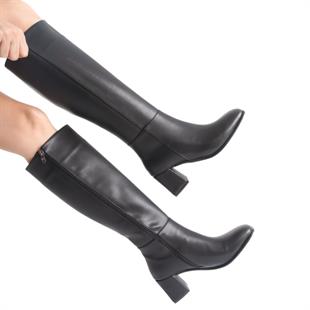 Sade Kalın Topuklu Çizme