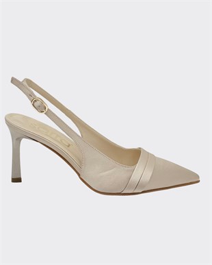 Saten 9 Cm Rahat Topuklu Stiletto