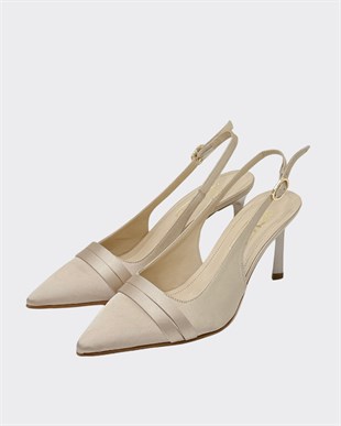 Saten 9 Cm Rahat Topuklu Stiletto