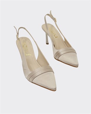 Saten 9 Cm Rahat Topuklu Stiletto