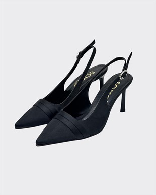 Saten 9 Cm Rahat Topuklu Stiletto