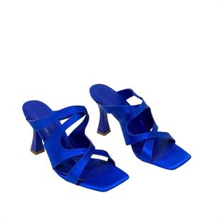 Saten 9 Cm Topuklu Terlik