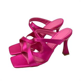 Saten 9 Cm Topuklu Terlik