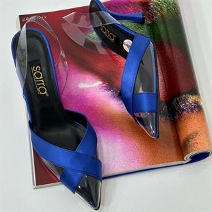 Saten Detaylı 9 Cm Topuklu Şeffaf Stiletto