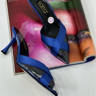 Saten Detaylı 9 Cm Topuklu Şeffaf Stiletto
