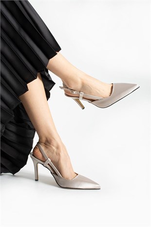 Saten Sade 9 Cm Rahat Topuklu Stiletto