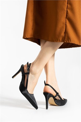Saten Sade 9 Cm Rahat Topuklu Stiletto