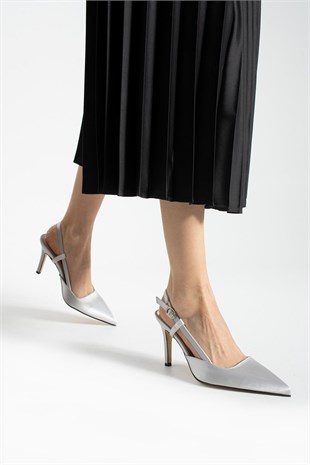 Saten Sade 9 Cm Rahat Topuklu Stiletto