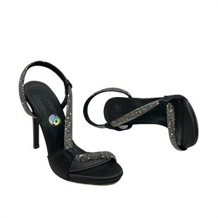 Saten Taş Bantlı 11 Cm Platform Topuklu Rahat Ayakkabı