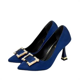 Saten Tasarım Tokalı 9 Cm Topuklu Stiletto